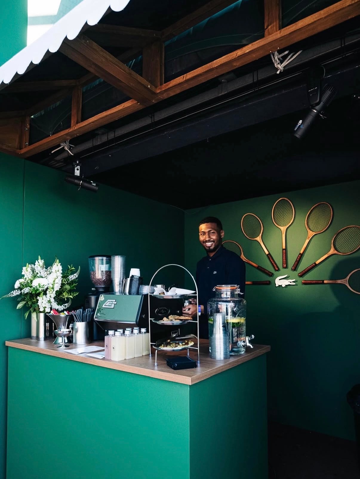 Coffee bar lors d'un événement Lacoste